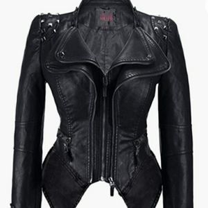 Faux Leather Motor Jacket